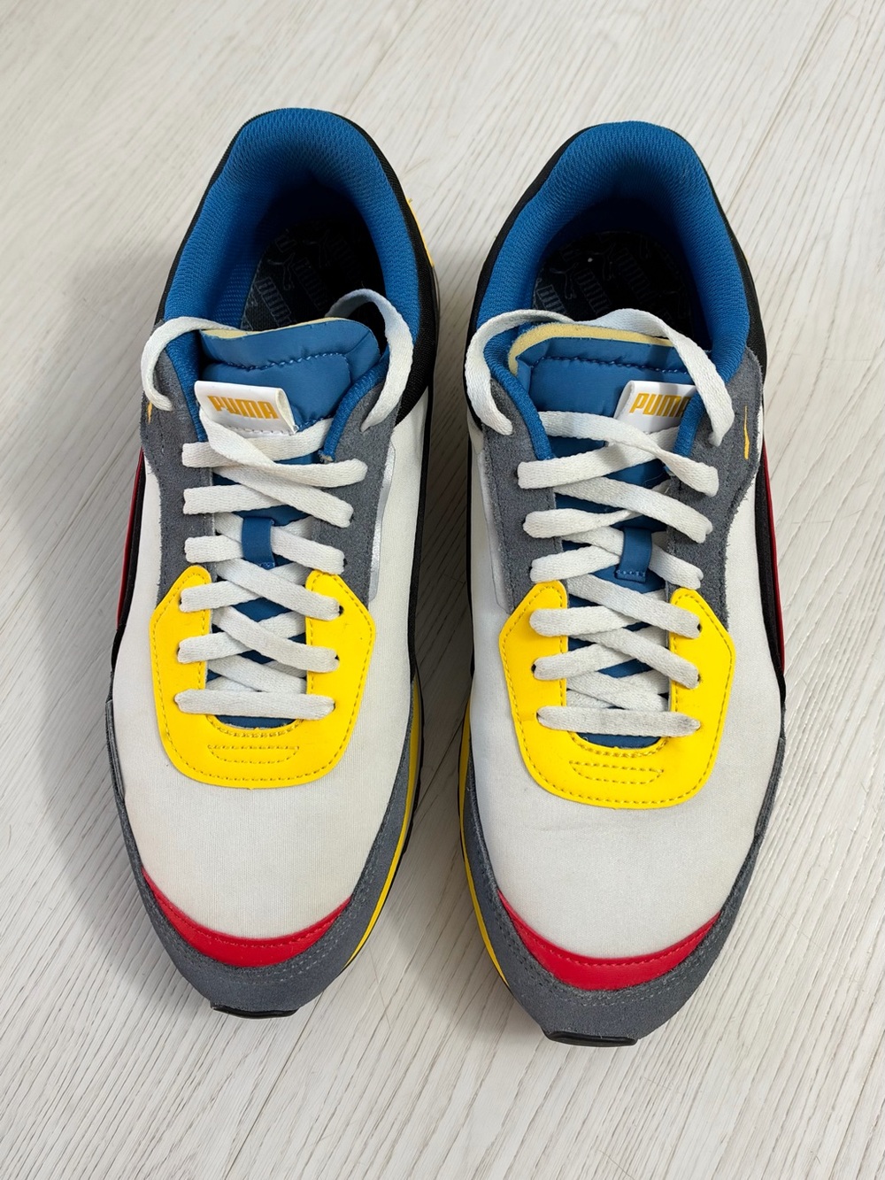 Puma Men’s Multicolor Runner Sneakers - White/Yellow/Blue/Red